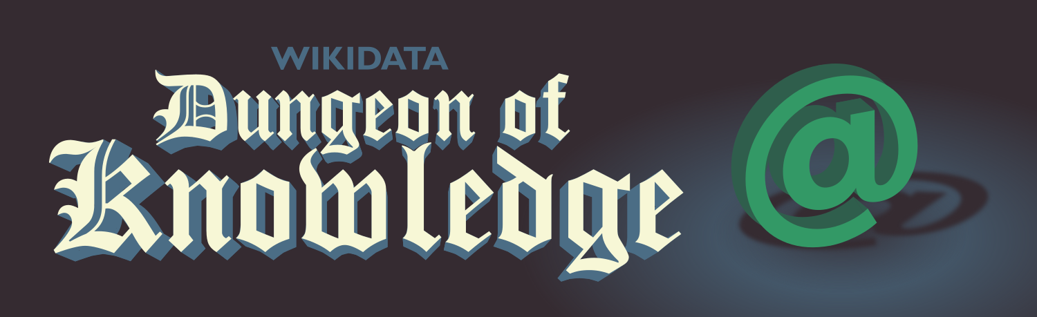 Dungeon of Knowledge title, with a 3D @-sign on the side